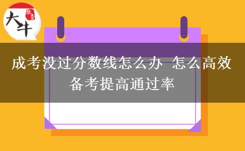 成考沒過分數(shù)線怎么辦 怎么高效備考提高通過率