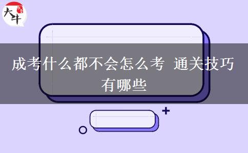 成考什么都不會怎么考 通關(guān)技巧有哪些