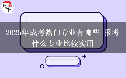 2025年成考熱門專業(yè)有哪些 報(bào)考什么專業(yè)比較實(shí)用