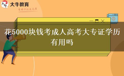 花5000塊錢考成人高考大專證學歷有用嗎