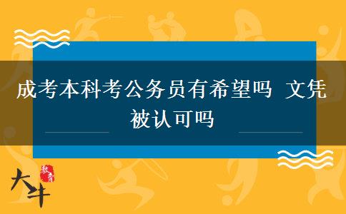 成考本科考公務(wù)員有希望嗎 文憑被認可嗎