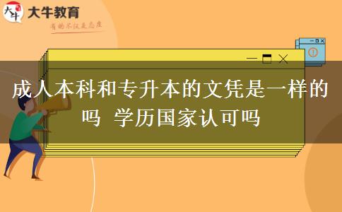 成人本科和專升本的文憑是一樣的嗎 學(xué)歷國(guó)家認(rèn)可嗎