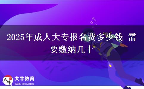 2025年成人大專報名費(fèi)多少錢 需要繳納幾十