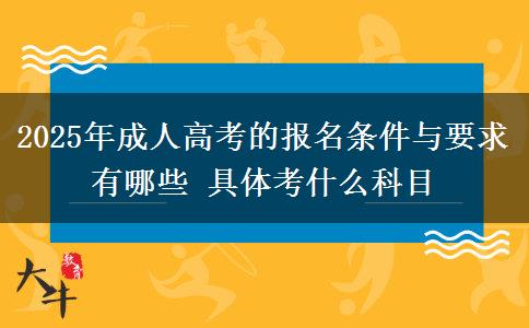 2025年成人高考的報名條件與要求有哪些 具體考什么科目