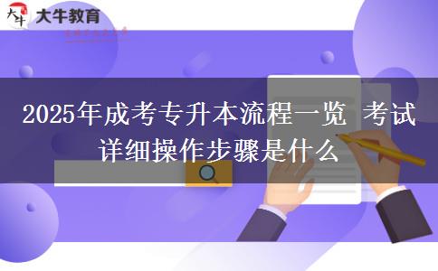 2025年成考專升本流程一覽 考試詳細操作步驟是什么