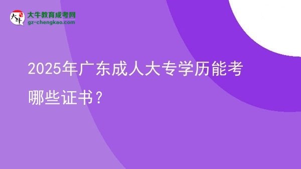 2025年廣東成人大專學(xué)歷能考哪些證書？圖片
