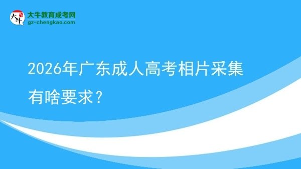 2026年廣東成人高考相片采集有啥要求？圖片