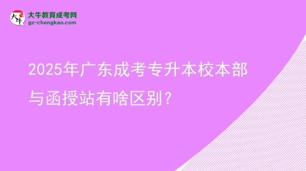 2025年廣東成考專升本校本部與函授站有啥區(qū)別？圖片