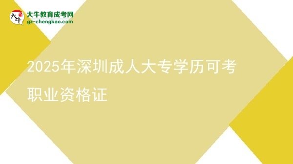 2025年深圳成人大專學歷可考職業(yè)資格證圖片