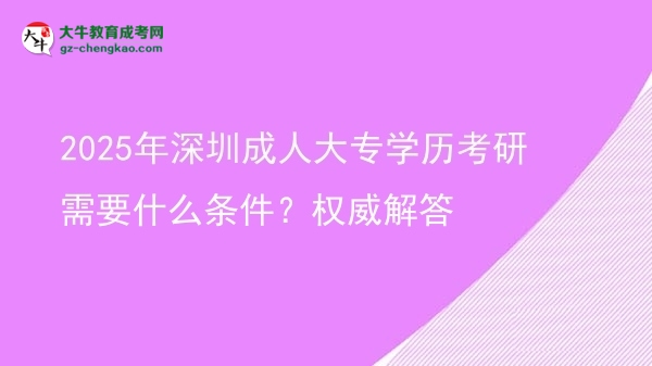 2025年深圳成人大專學(xué)歷考研需要什么條件？權(quán)威解答圖片