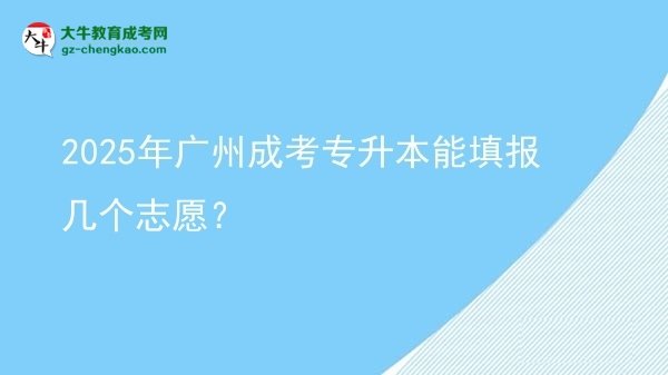2025年廣州成考專升本能填報(bào)幾個志愿？圖片