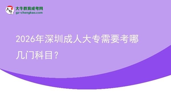 2026年深圳成人大專需要考哪幾門科目?圖片