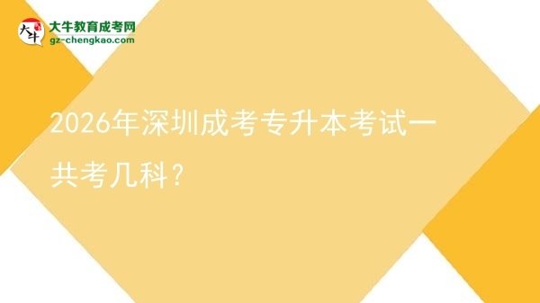 2026年深圳成考專升本考試一共考幾科？圖片
