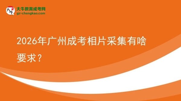 2026年廣州成考相片采集有啥要求？