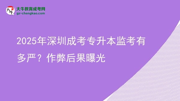 2025年深圳成考專升本監(jiān)考有多嚴(yán)？作弊后果曝光圖片
