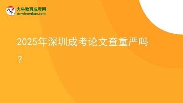 2025年深圳成考論文查重嚴(yán)嗎？