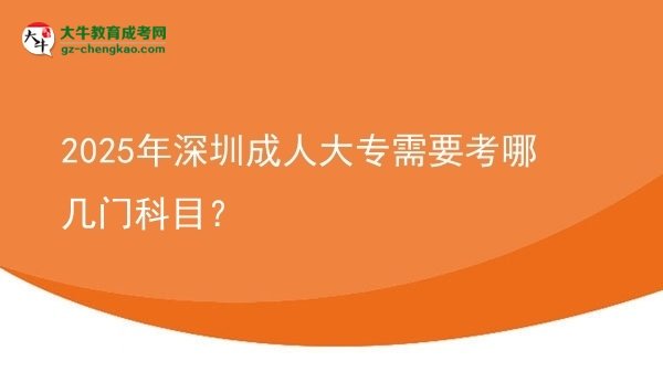 2025年深圳成人大專需要考哪幾門科目？圖片