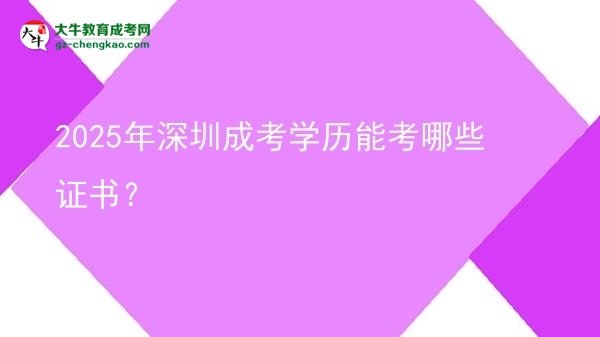 2025年深圳成考學歷能考哪些證書？圖片
