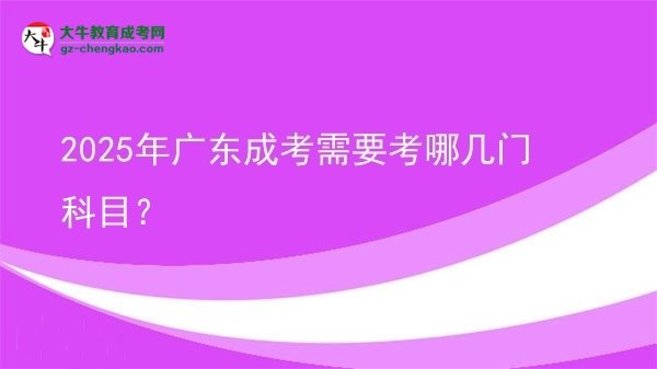 【詳解】2025年廣東成考需要考哪幾門科目？
