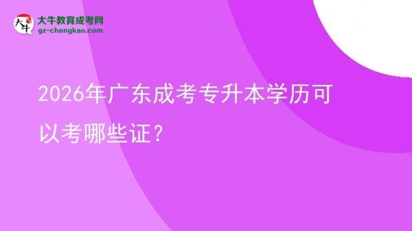 2026年廣東成考專升本學歷可以考哪些證？圖片