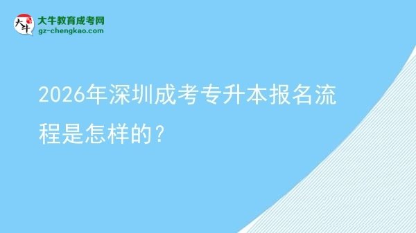 2026年深圳成考專升本報名流程是怎樣的？圖片