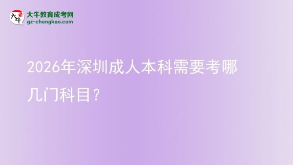 2026年深圳成人本科需要考哪幾門(mén)科目？圖片
